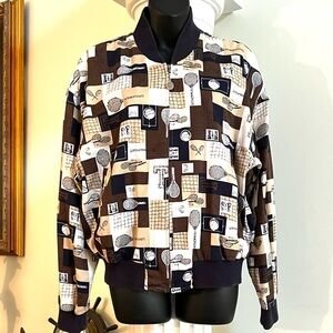 Tennis core Vintage Retro 80’s 90’s Lightweight Jacket Novelty Print Pickleball